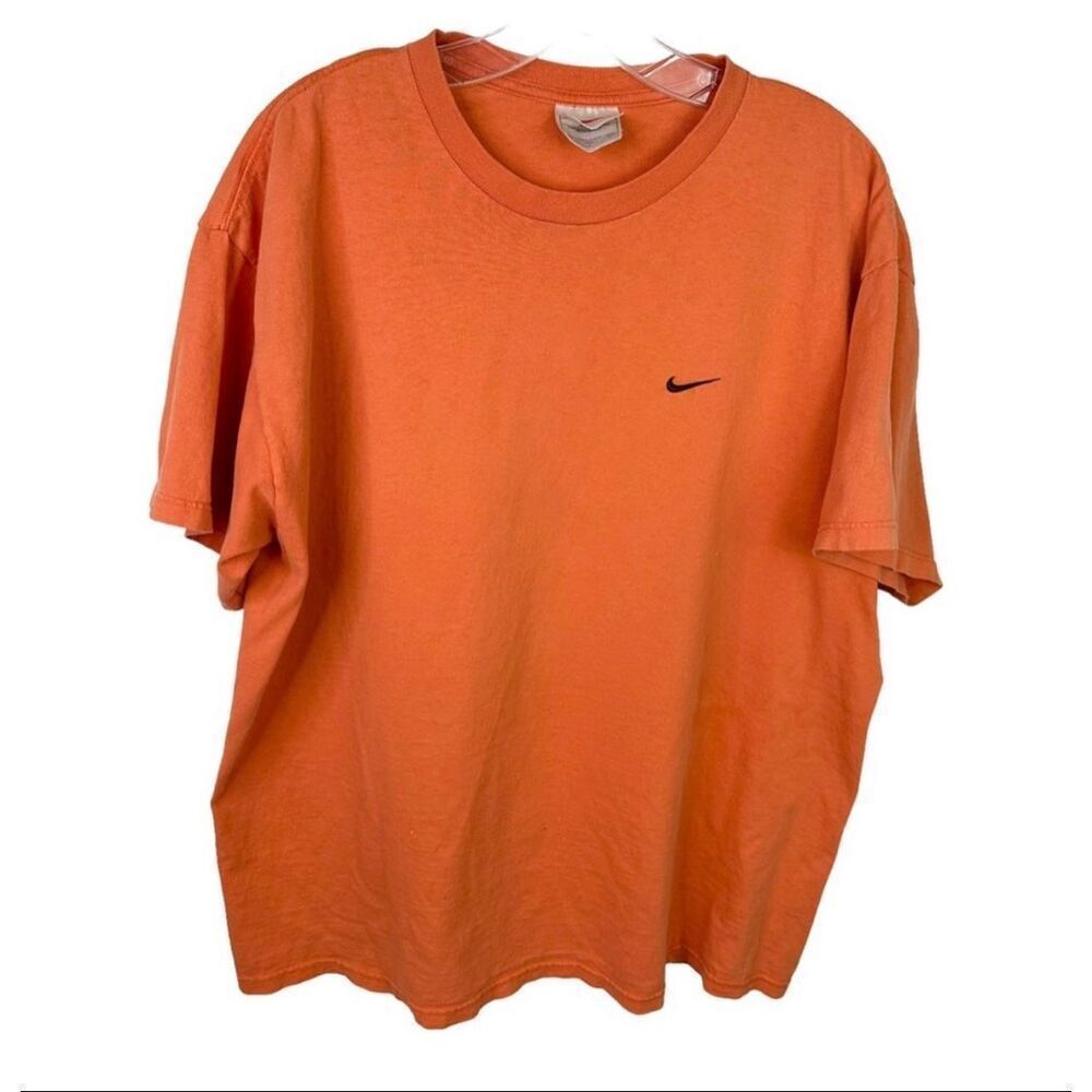 Nike Made in USA Vintage Orange Swoosh Tee Men’s Size L 90s Y2K Streetwear